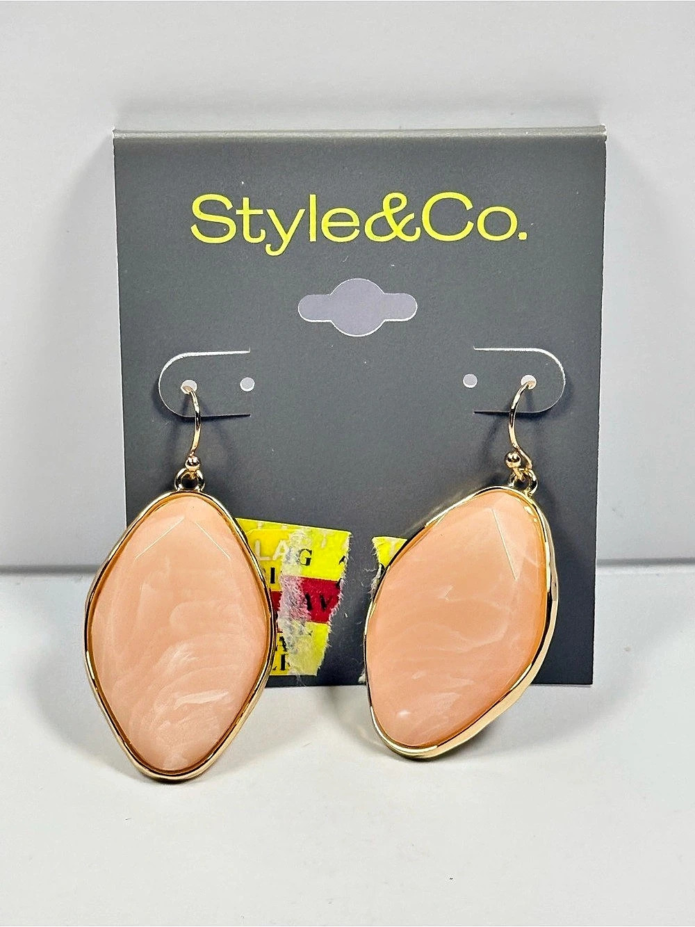 Style&Co. G Pink Lg Stone Drop Towner. Pink Stone Drop Earrings NWT